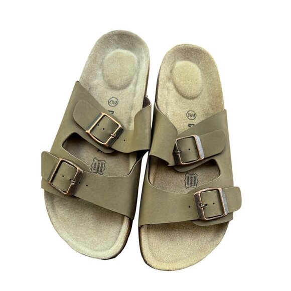 Cushionaire Lane Women's 8.5M Beige Buckle Cork Footbed Sandals Comfort - Picture 3 of 10